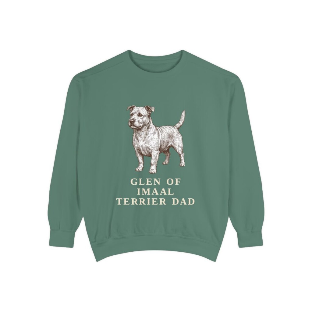 Glen of Imaal Terrier Dad Sweatshirt, Light Green, front view