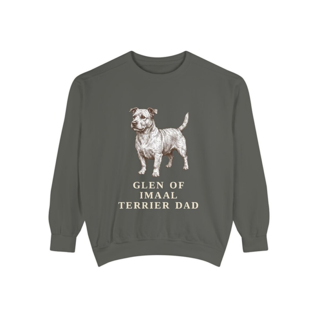 Glen of Imaal Terrier Dad Sweatshirt, Pepper, front view