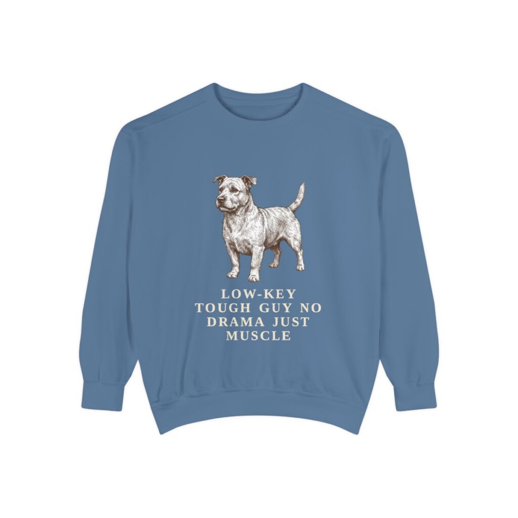 Glen of Imaal Terrier Humor Sweatshirt, Blue Jean, front view