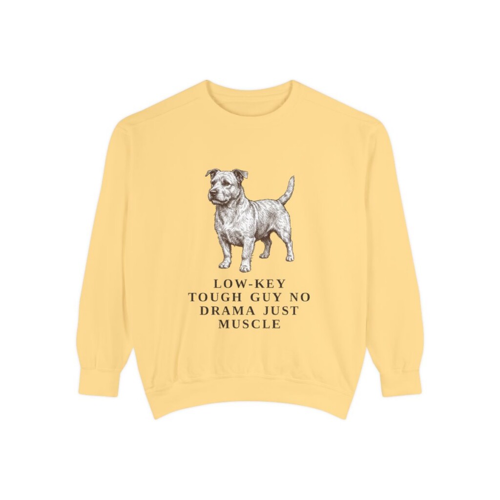 Glen of Imaal Terrier Humor Sweatshirt, Butter, front view