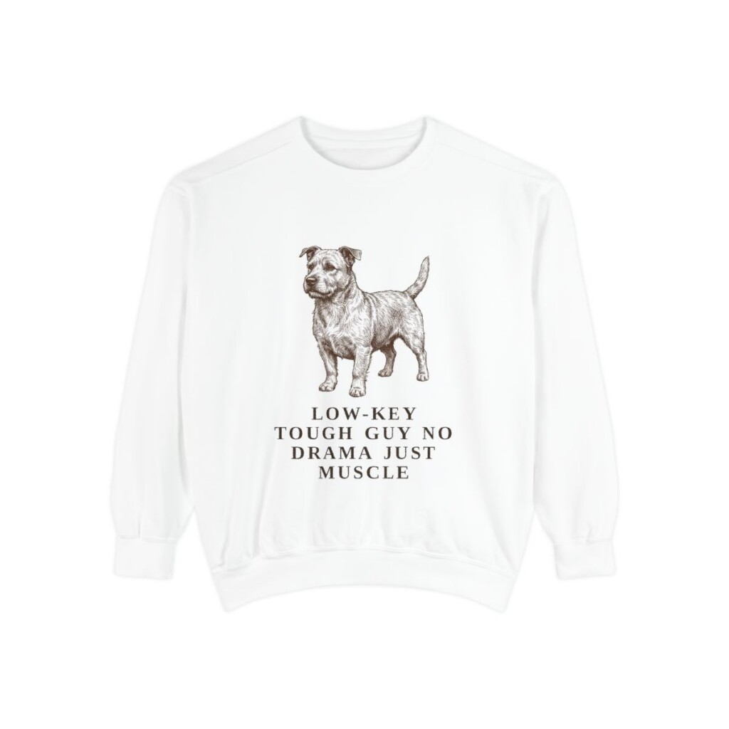 Glen of Imaal Terrier Humor Sweatshirt, White, front view