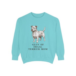 Glen of Imaal Terrier Mom Sweatshirt, Chalky Mint, front view
