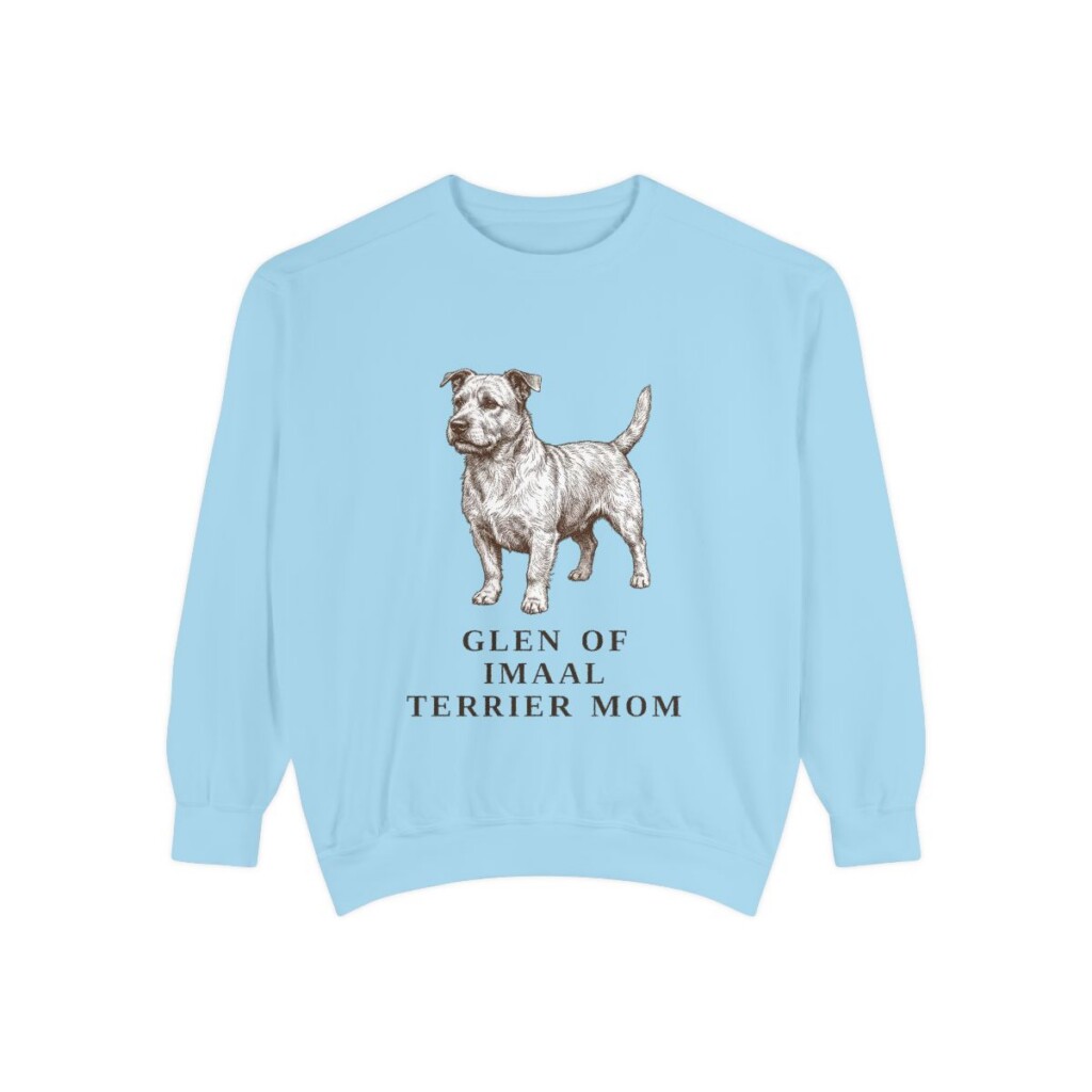 Glen of Imaal Terrier Mom Sweatshirt, Chambray, front view