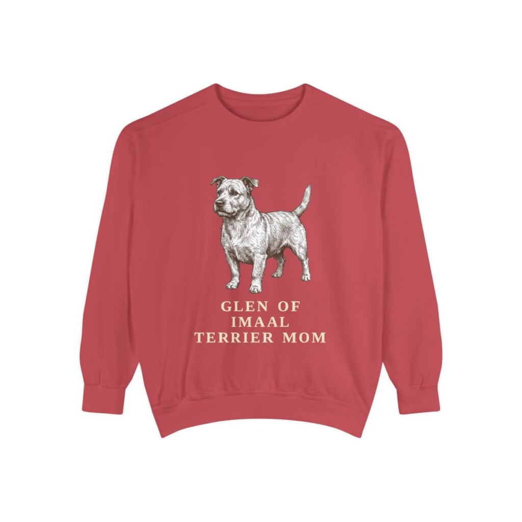 Glen of Imaal Terrier Mom Sweatshirt, Crimson, front view