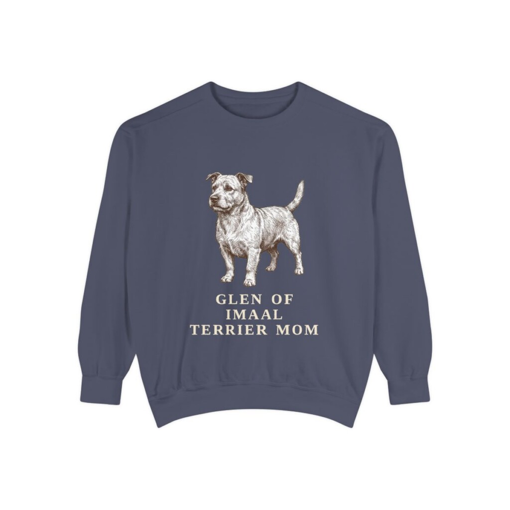 Glen of Imaal Terrier Mom Sweatshirt, Denim, front view