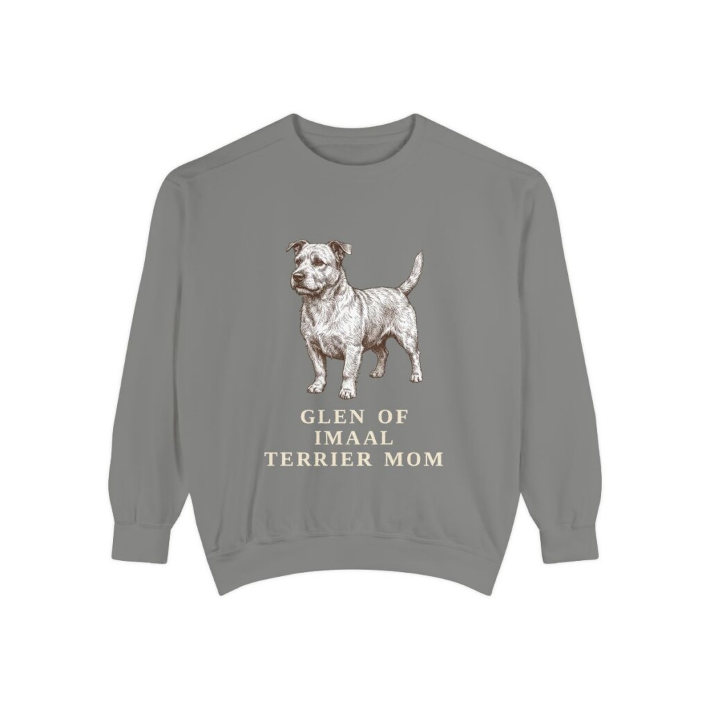 Glen of Imaal Terrier Mom Sweatshirt, Grey, front view