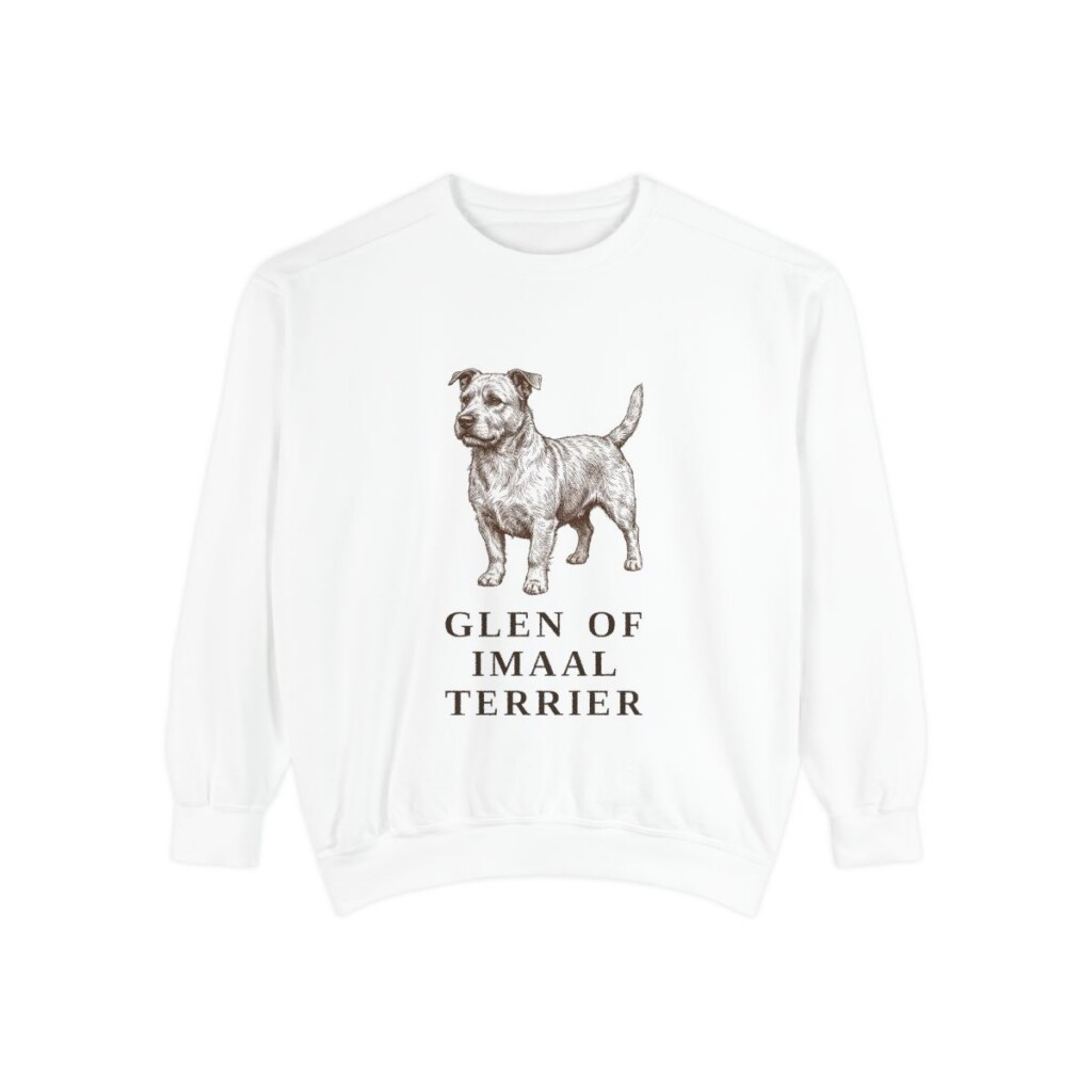 Glen of Imaal Terrier Sweatshirt, White, front view