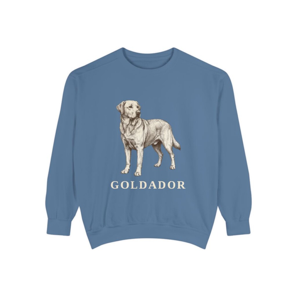 Goldador Sweatshirt, Blue Jean, front view