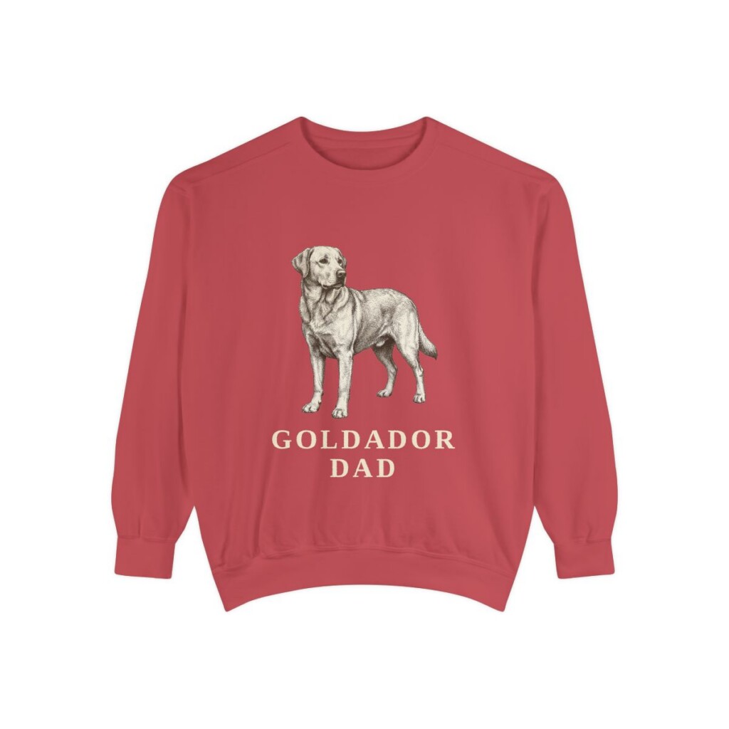 Goldador Dad Sweatshirt, Crimson, front view