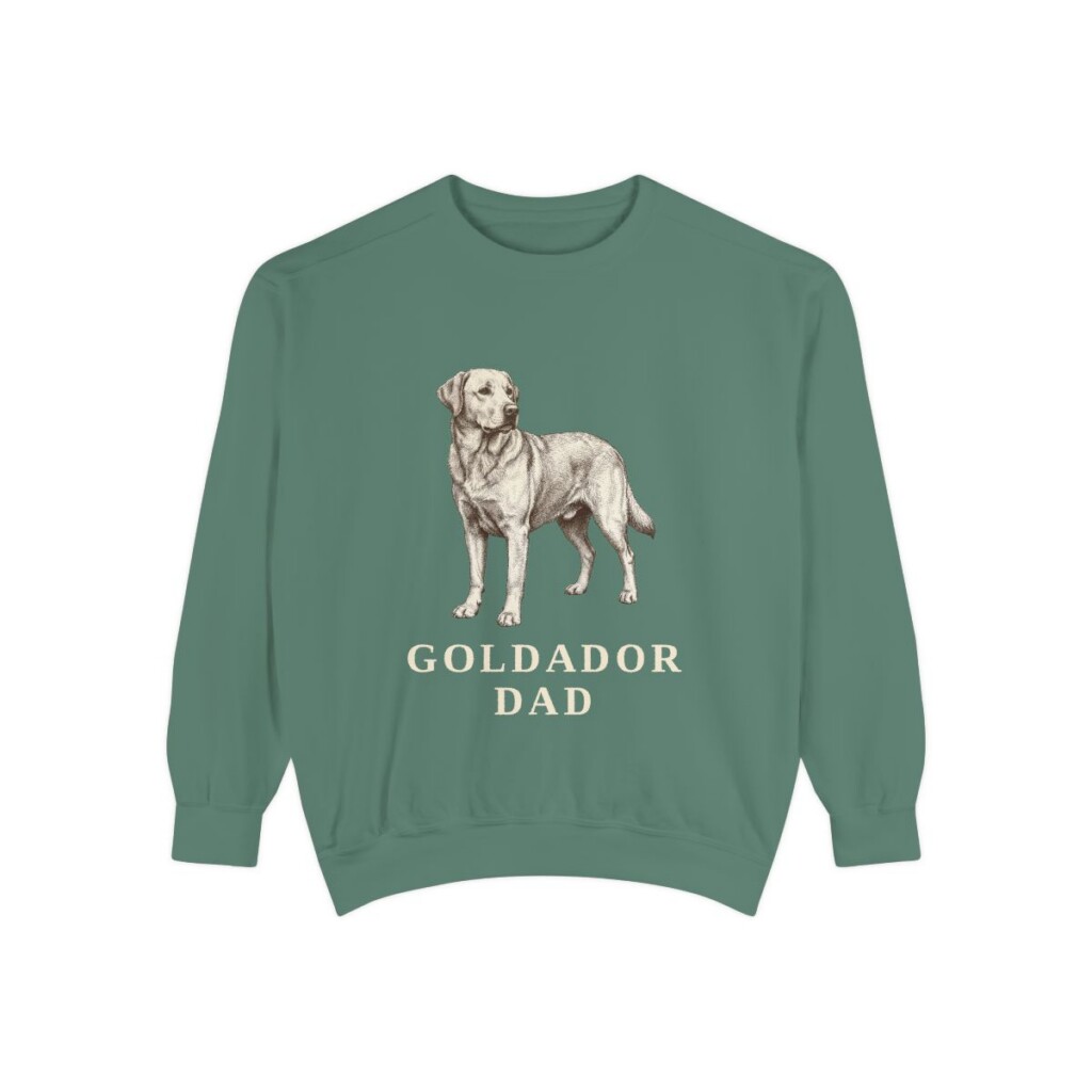 Goldador Dad Sweatshirt, Light Green, front view
