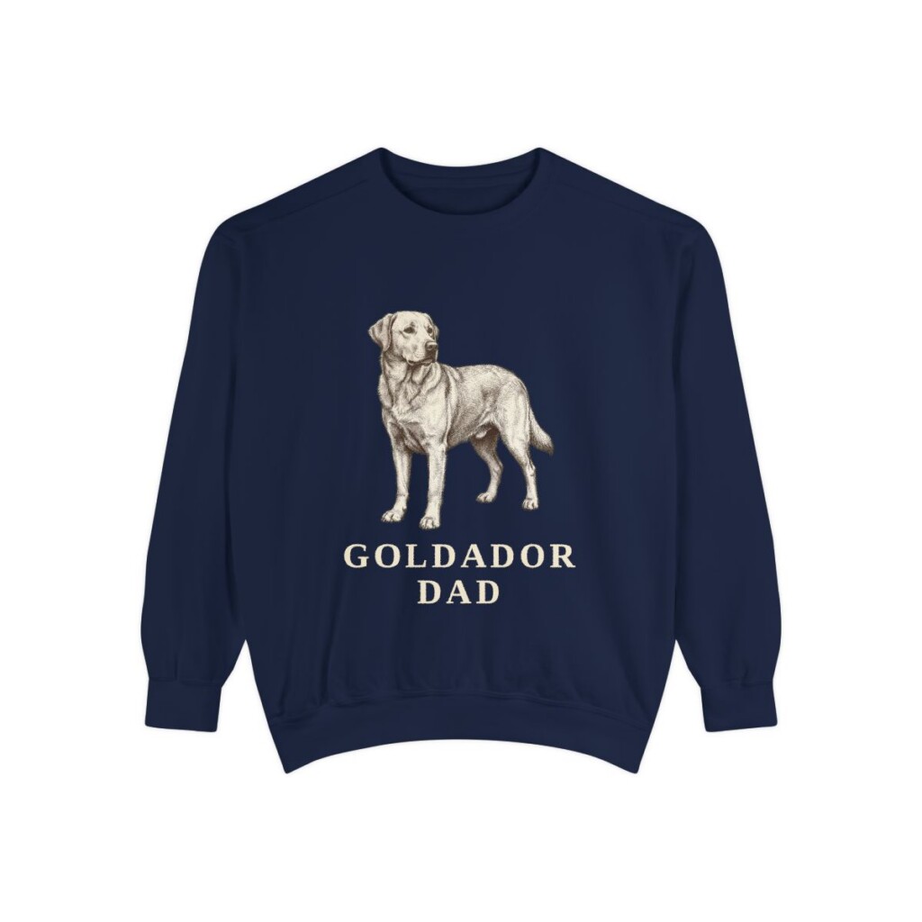 Goldador Dad Sweatshirt, True Navy, front view