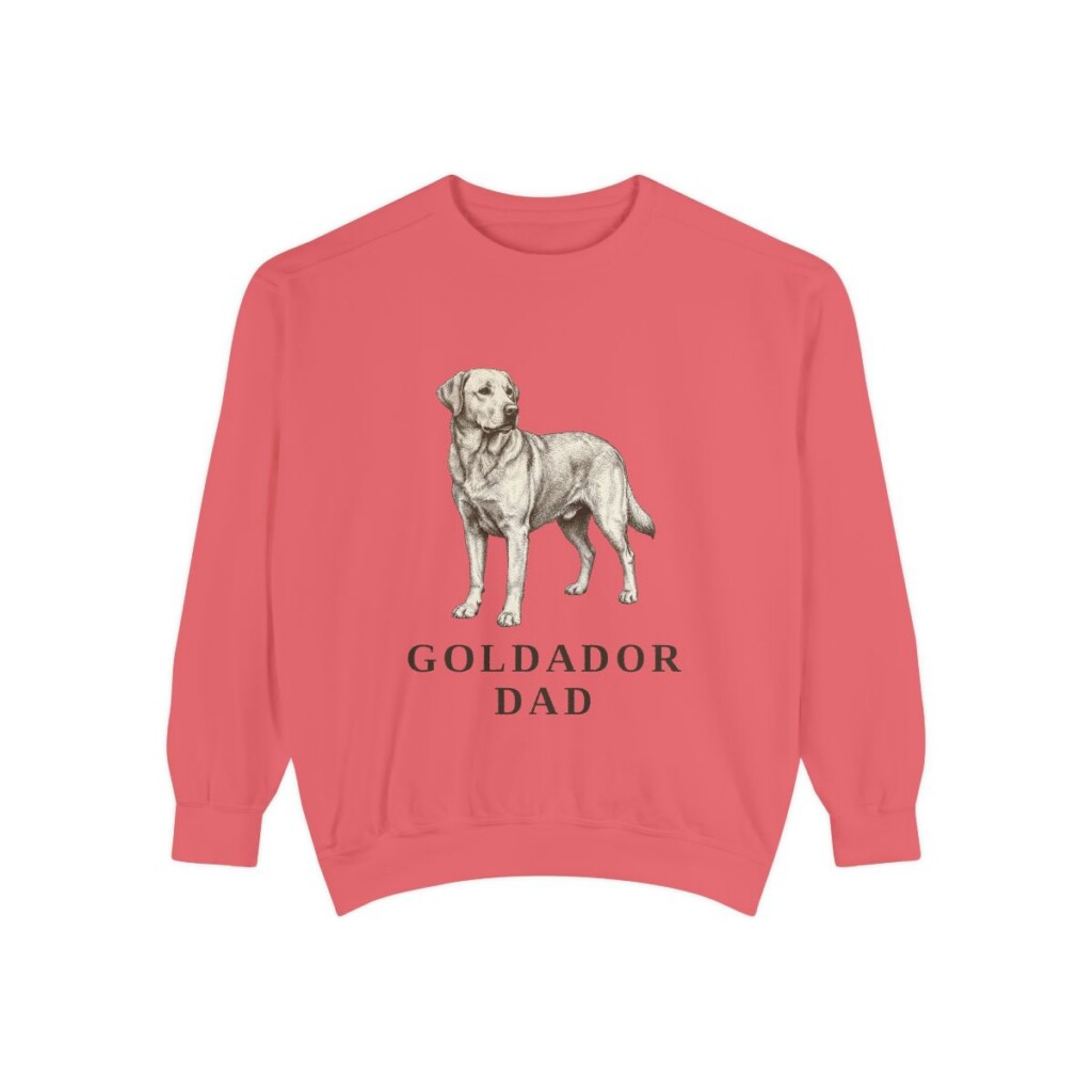 Goldador Dad Sweatshirt, Watermelon, front view