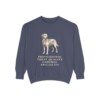 goldador-sweatshirt-humor-denim Goldador Humor Sweatshirt, Denim, front view