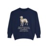 goldador-sweatshirt-humor-true-navy Goldador Humor Sweatshirt, True Navy, front view