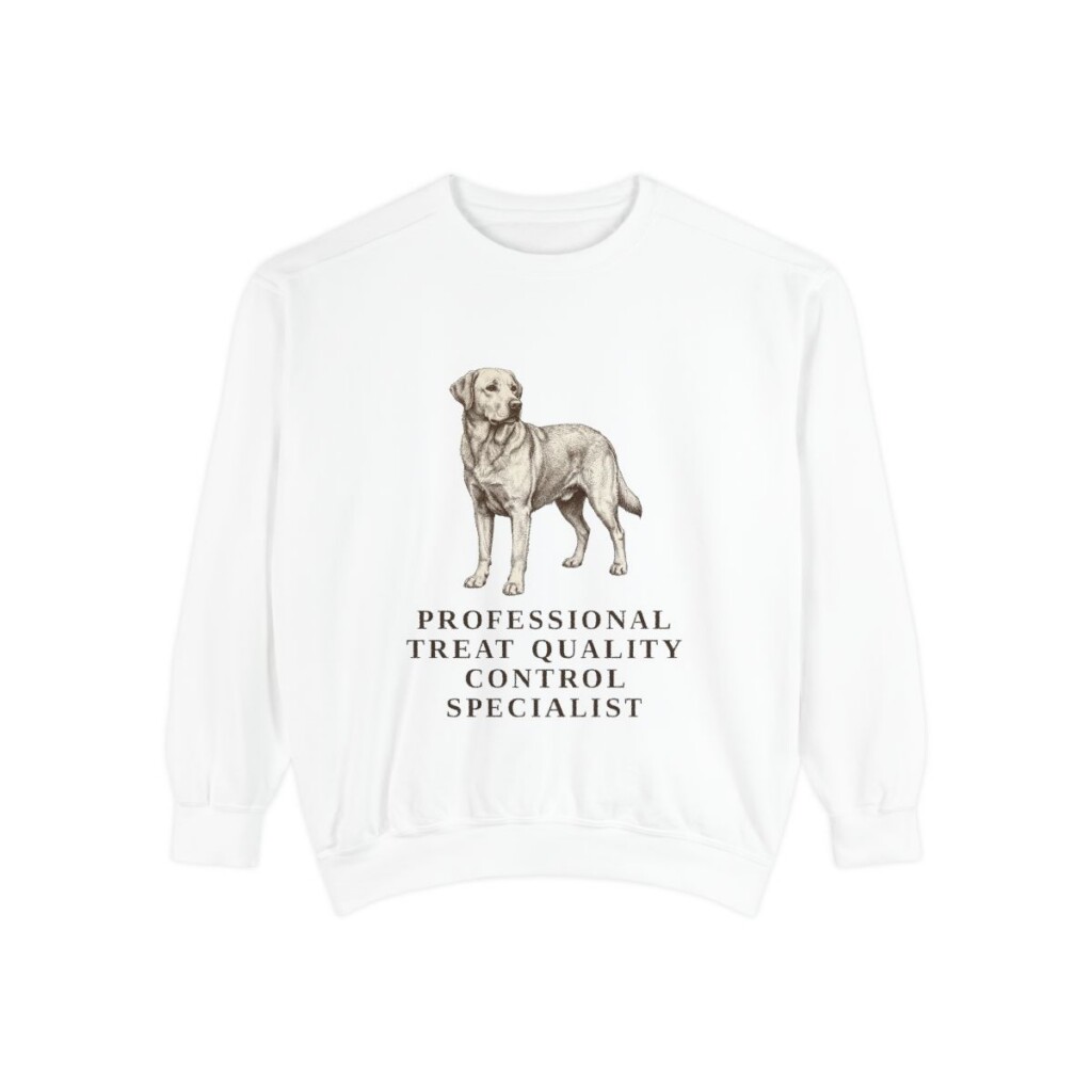 goldador-sweatshirt-humor-white Goldador Humor Sweatshirt, White, front view
