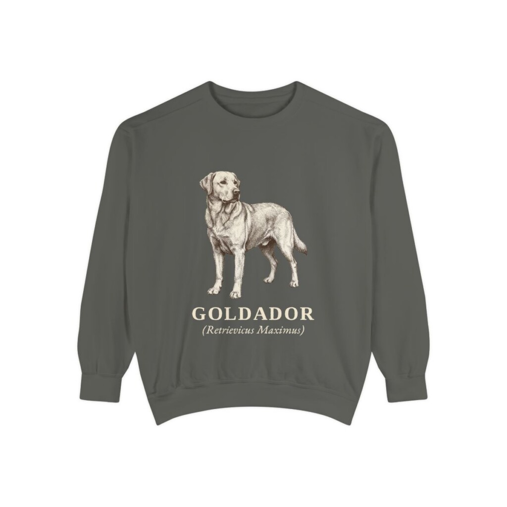Goldador Latin Sweatshirt, Pepper, front view