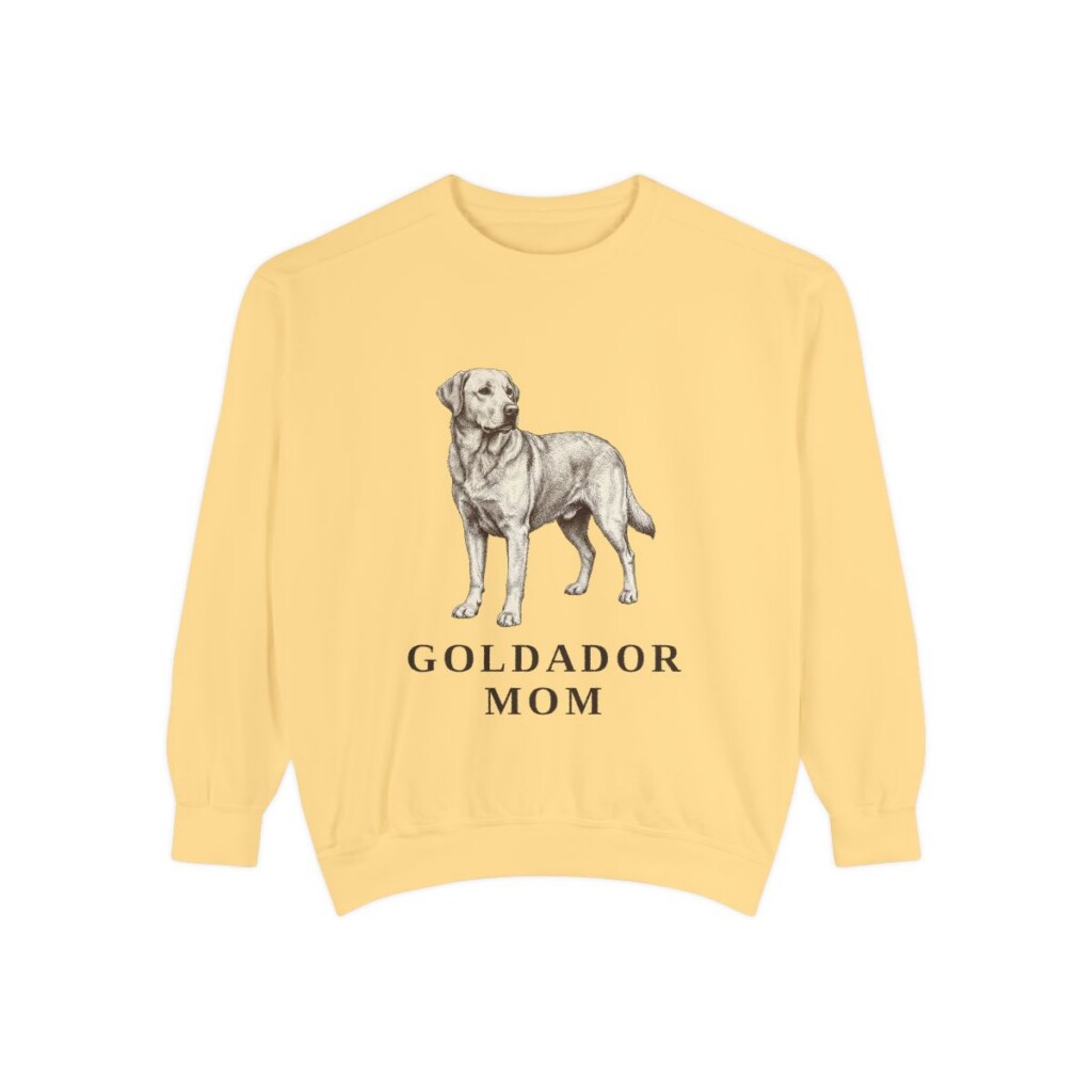Goldador Mom Sweatshirt, Butter, front view