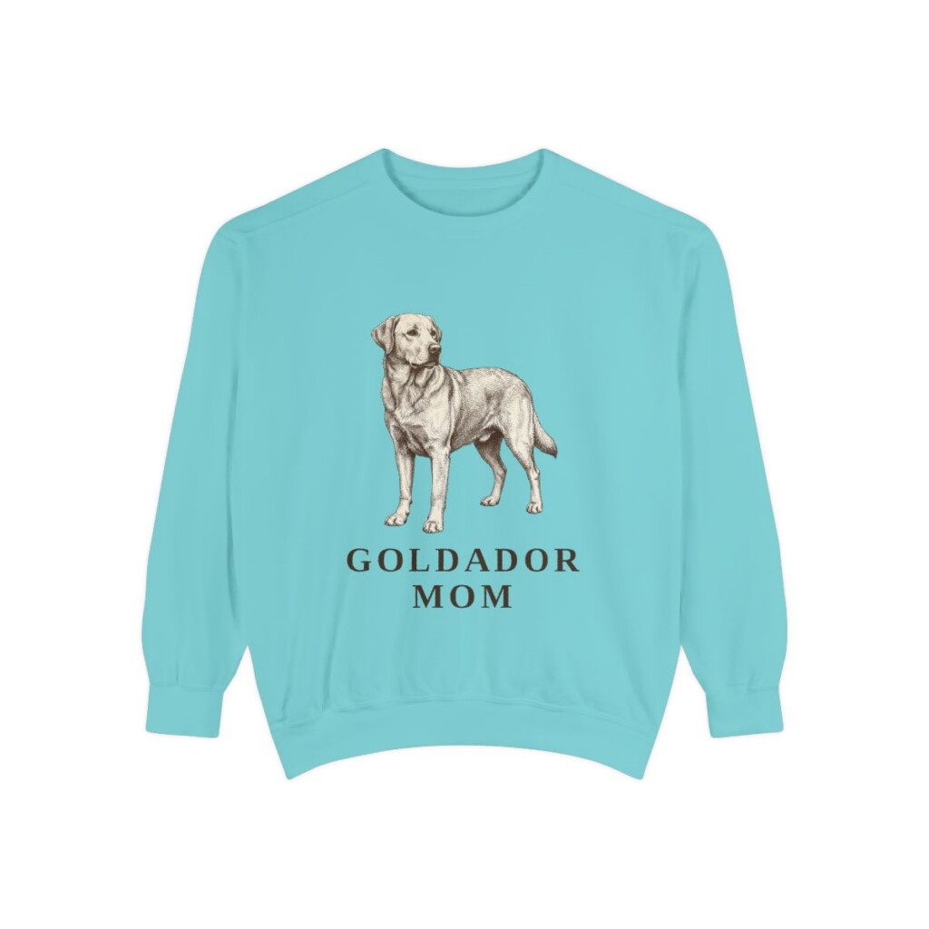 Goldador Mom Sweatshirt, Chalky Mint, front view