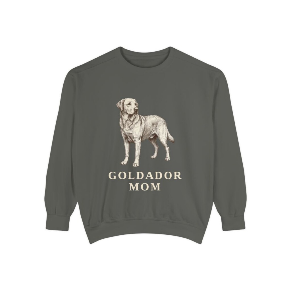 Goldador Mom Sweatshirt, Pepper, front view