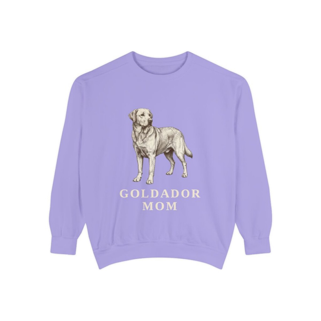 Goldador Mom Sweatshirt, Violet, front view