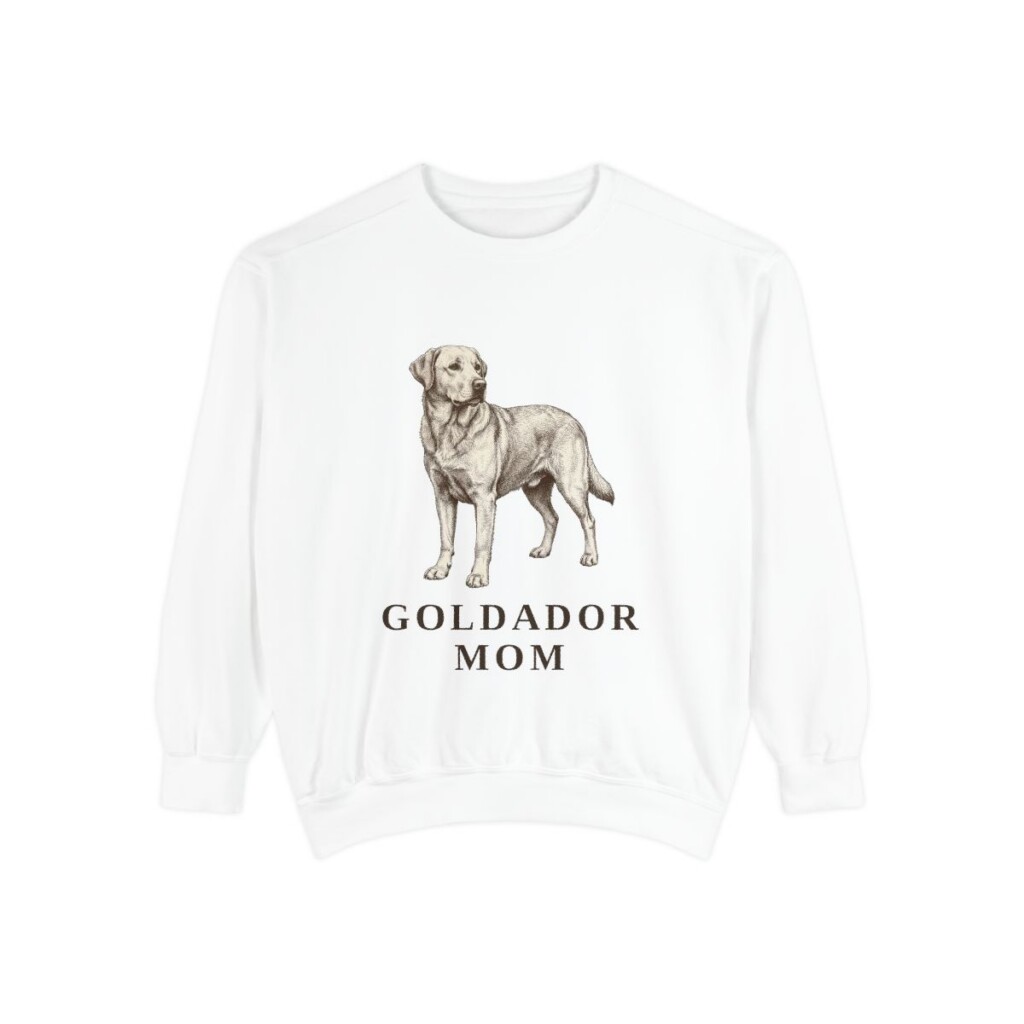 Goldador Mom Sweatshirt, White, front view