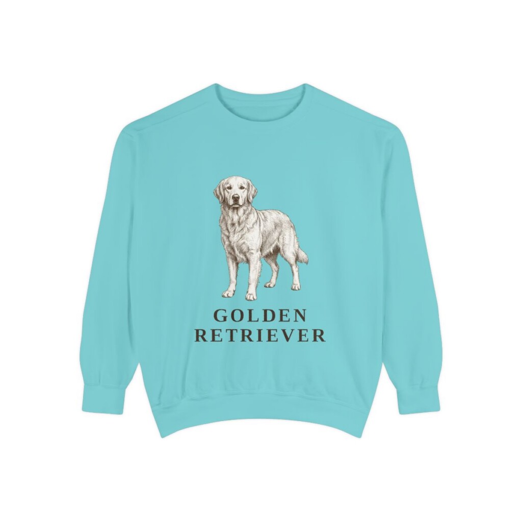 Golden Retriever Sweatshirt, Chalky Mint, front view