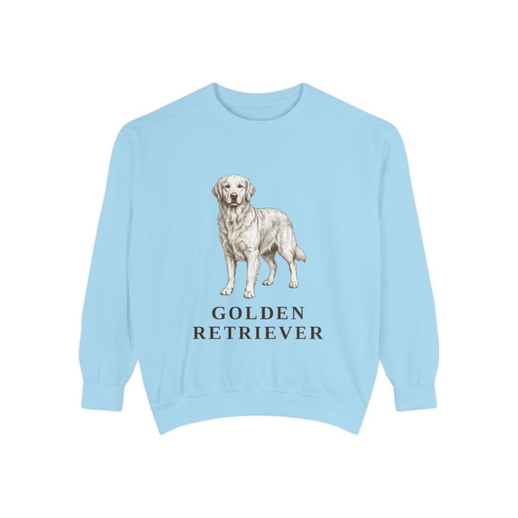 Golden Retriever Sweatshirt, Chambray, front view