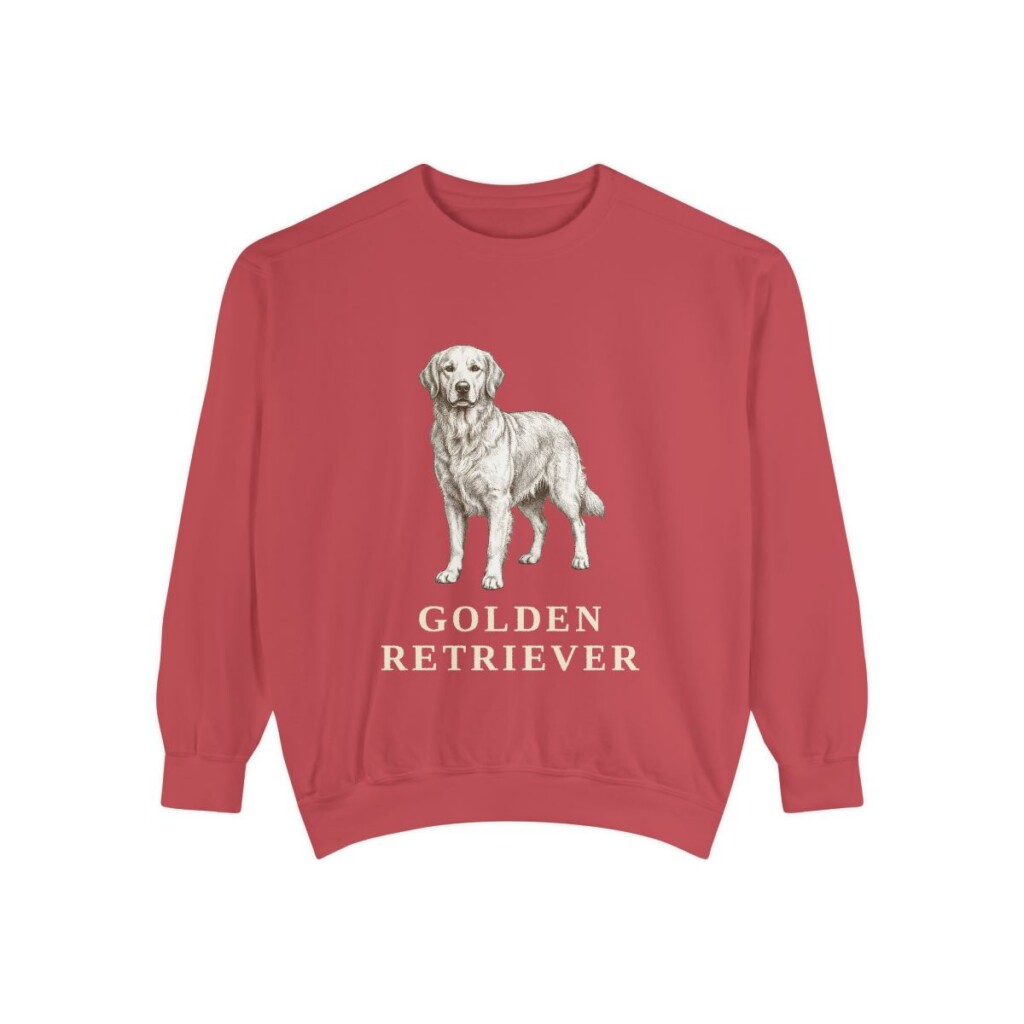 Golden Retriever Sweatshirt, Crimson, front view