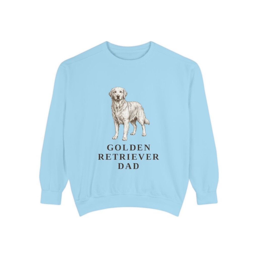 Golden Retriever Dad Sweatshirt, Chambray, front view