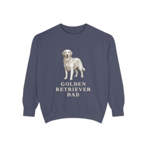Golden Retriever Dad Sweatshirt, Denim, front view