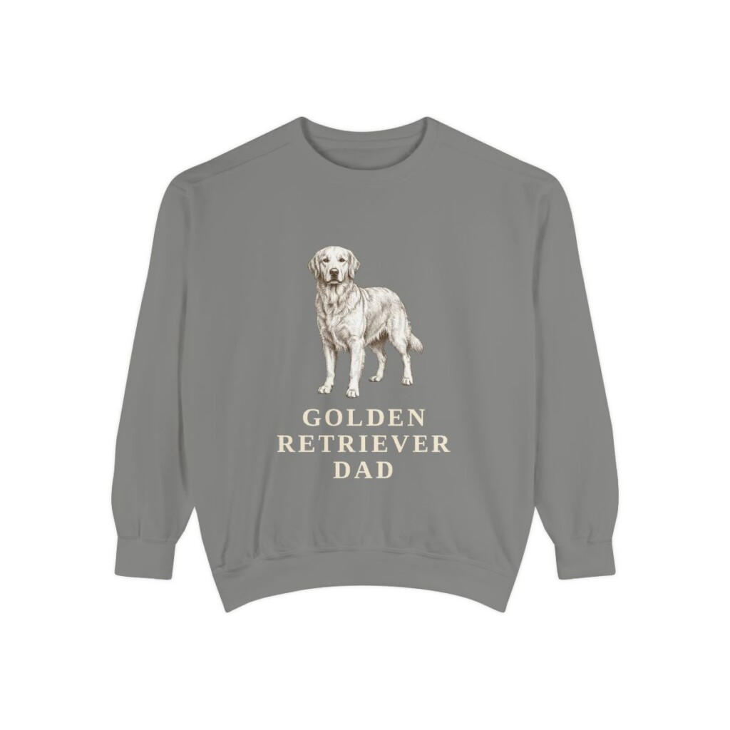 Golden Retriever Dad Sweatshirt, Grey, front view