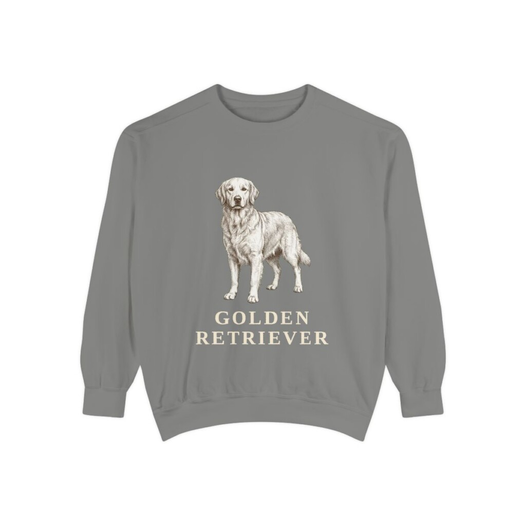 Golden Retriever Sweatshirt, Grey, front view