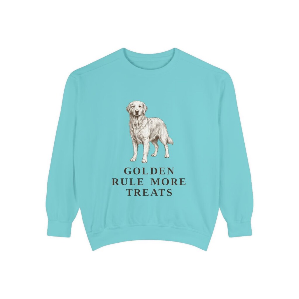 Golden Retriever Humor Sweatshirt, Chalky Mint, front view