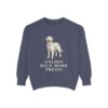 Golden Retriever Humor Sweatshirt, Denim, front view