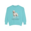 Golden Retriever Latin Sweatshirt, Chalky Mint, front view