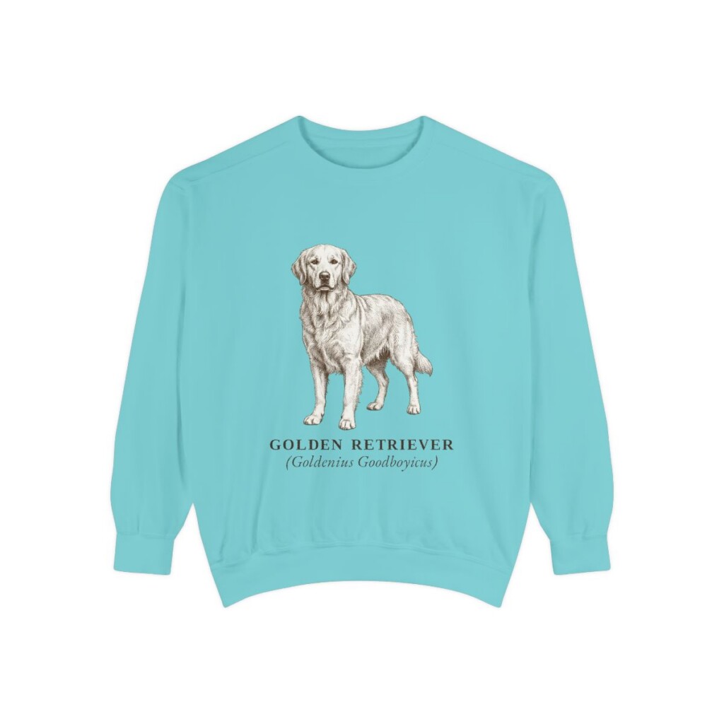 Golden Retriever Latin Sweatshirt, Chalky Mint, front view