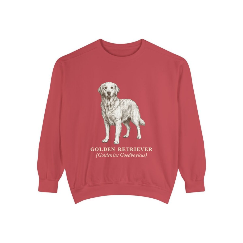 Golden Retriever Latin Sweatshirt, Crimson, front view