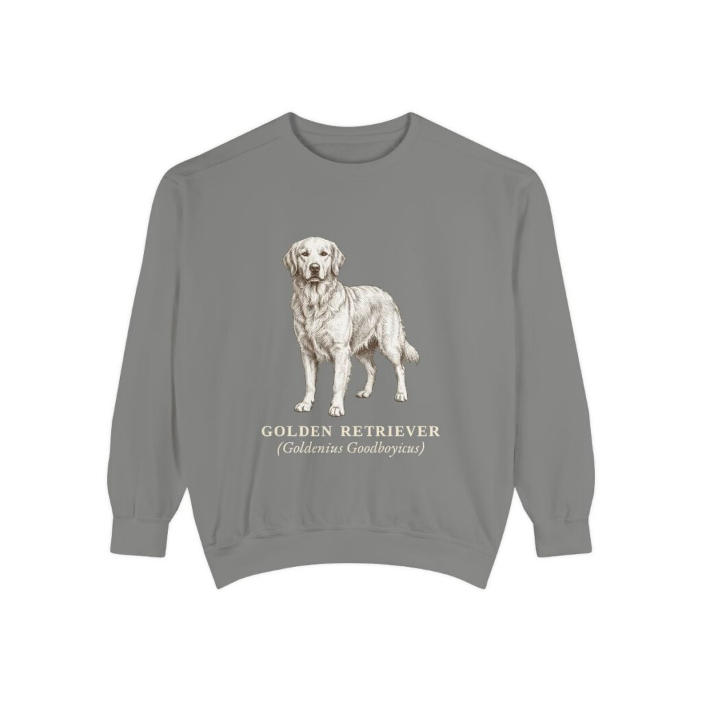 Golden Retriever Latin Sweatshirt, Grey, front view