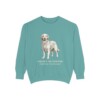 Golden Retriever Latin Sweatshirt, Seafoam, front view