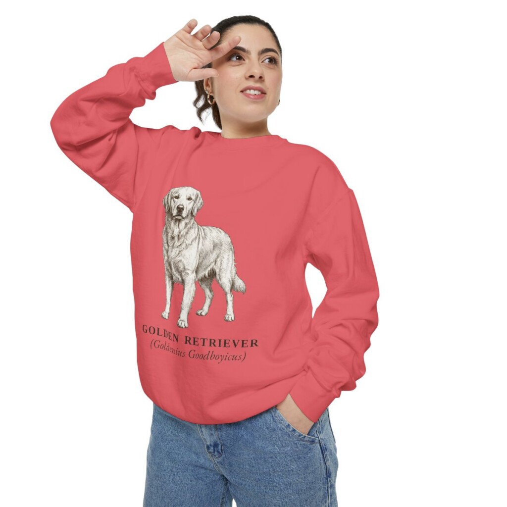 Golden Retriever Latin Sweatshirt, Watermelon, person 2 context