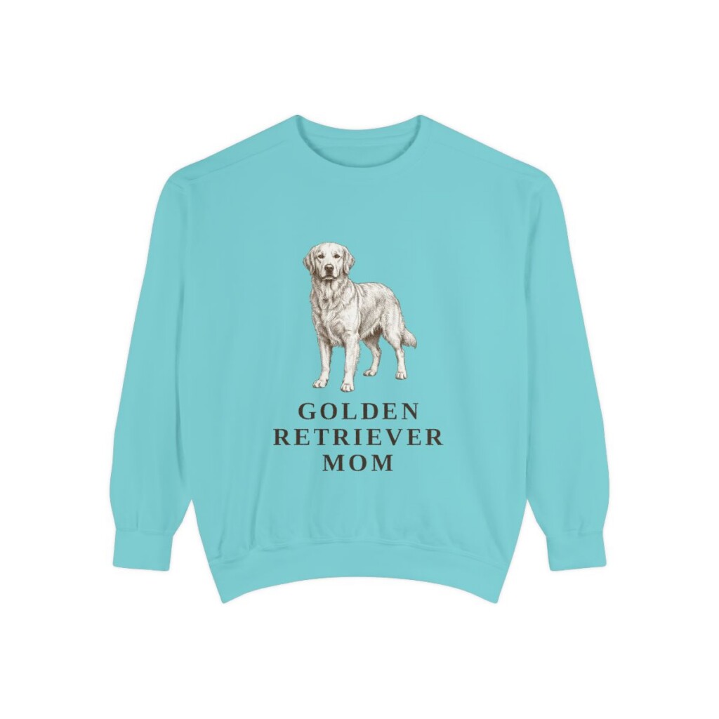 Golden Retriever Mom Sweatshirt, Chalky Mint, front view