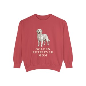 Golden Retriever Mom Sweatshirt, Crimson, front view