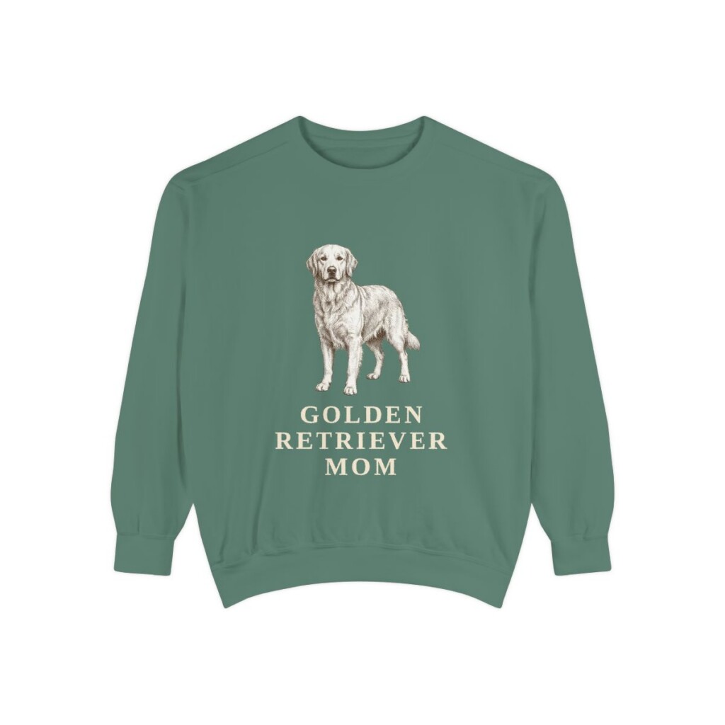 Golden Retriever Mom Sweatshirt, Light Green, front view