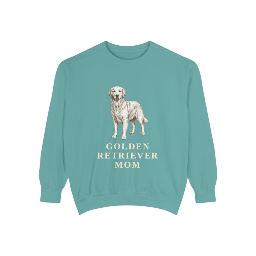 Golden Retriever Mom Sweatshirt, Seafoam, front view