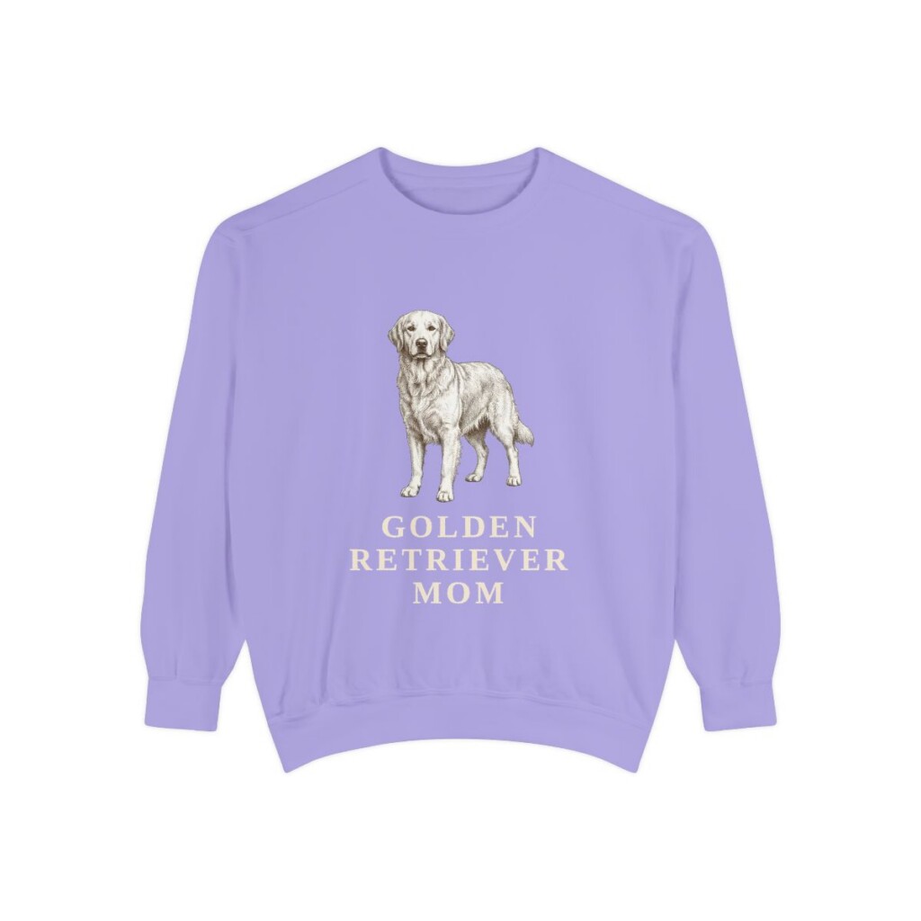 Golden Retriever Mom Sweatshirt, Violet, front view
