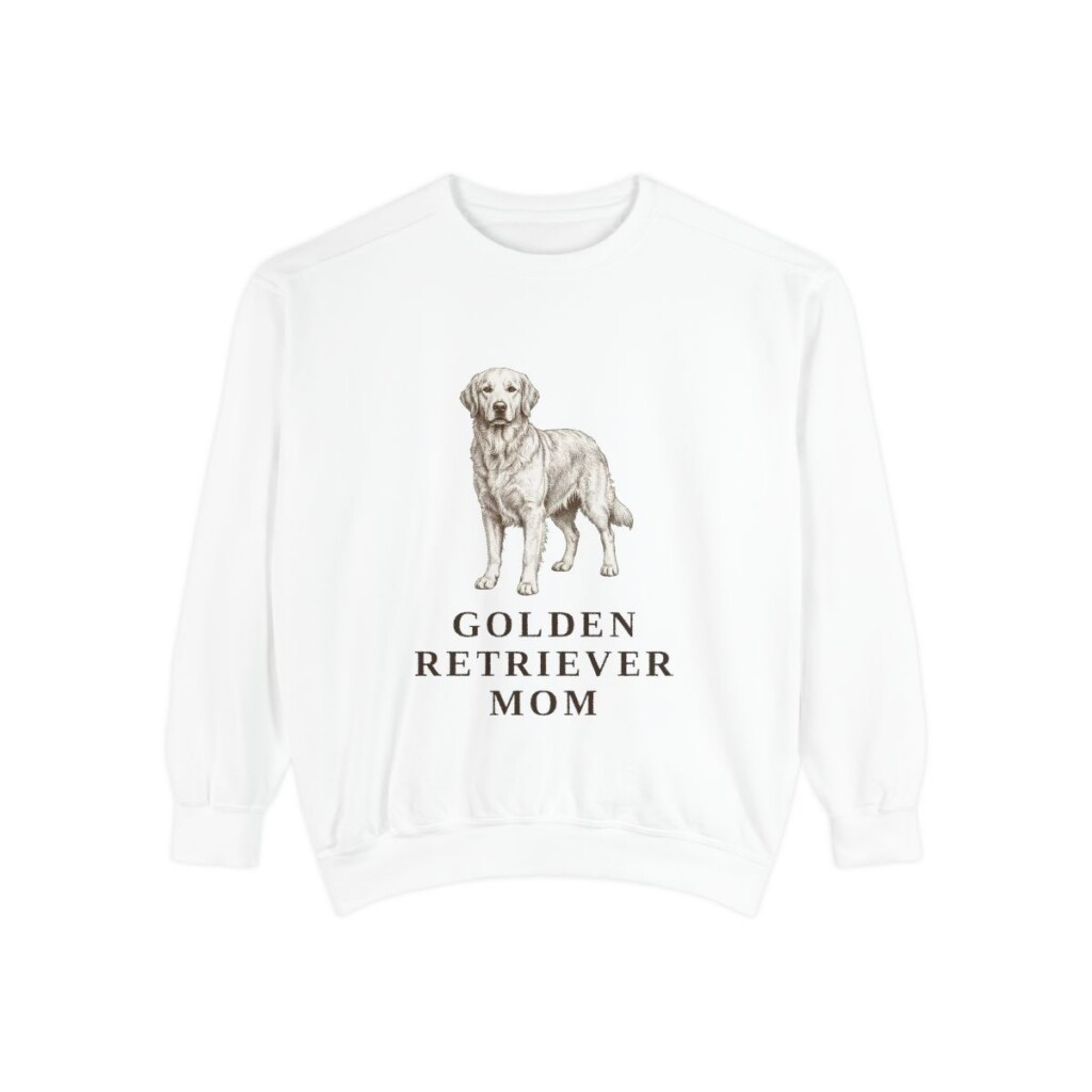 Golden Retriever Mom Sweatshirt, White, front view