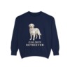 Golden Retriever Sweatshirt, True Navy, front view