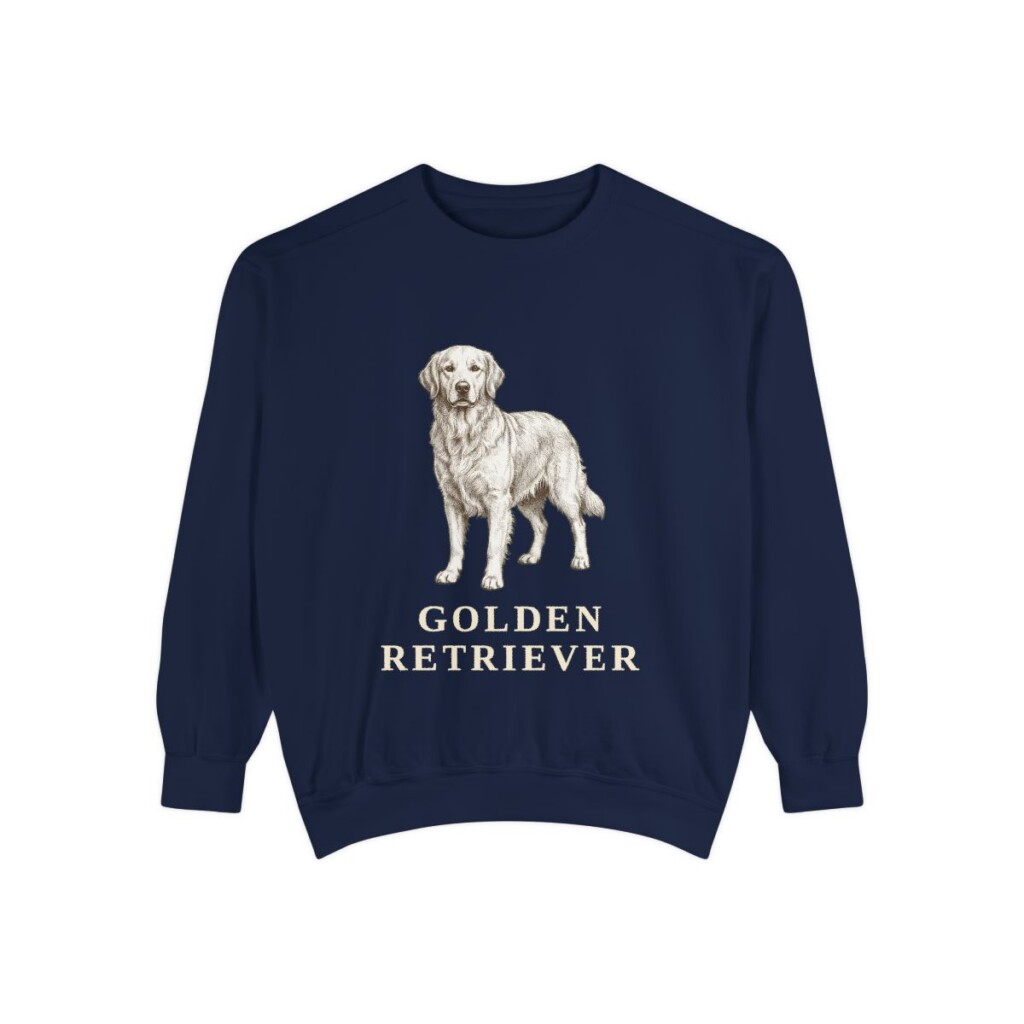 Golden Retriever Sweatshirt, True Navy, front view