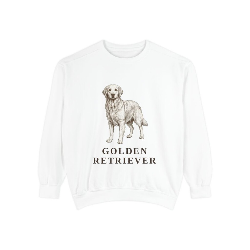 Golden Retriever Sweatshirt, White, front view