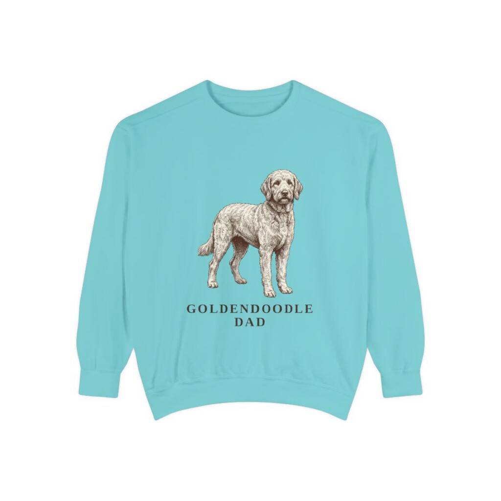 Goldendoodle Dad Sweatshirt, Chalky Mint, front view